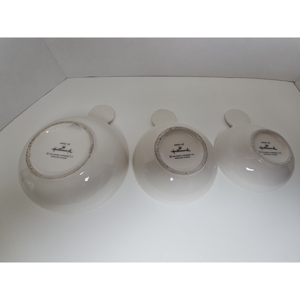 Hallmark Snowflake Nesting‎ Ceramic Measuring Cups Set Of 3 - Picture 4 of 14
